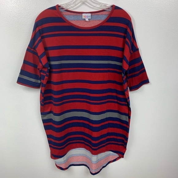 LuLaRoe Striped Short Sleeve Tunic Top Extra Small - Picture 1 of 5